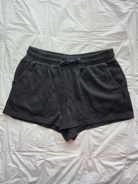 Colsie Black Lounge Fleece Lined Shorts Relaxed Fit Side Entry Pockets Size M